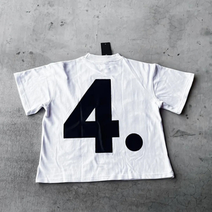 เสื้อยืดผู้ชายไซส์ใหญ่พิเศษ ผ้าฝ้ายถัก 100% หนัก 250 GSM แบบสั่งทำพิเศษ  ตกแต่งด้านหน้าด้วยลายปักอักษรแบบ 3 มิติ ดีไซน์ทำเก่าแบบ Distressed - Product Image 5