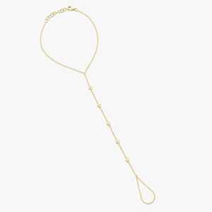 Diamond Hand Chain <b>Bracelet</b> Bezel Set Round Cut Lab Grown Lobster Clasp 10K 14K 18K <b>Solid</b> Gold Modern Fine Jewelry Factory Price - Product Image 1