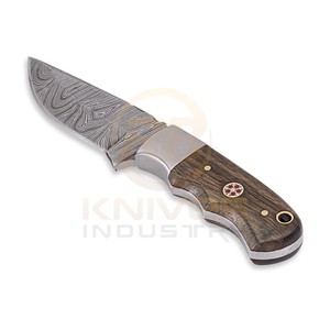 OEM DIY Damascus Steel Fixed Blade Hunting/Skinning <b>Knife</b> Straight Edge <b>Bone</b> <b>Handle</b> | Outdoor Camping <b>Knife</b> Leather Belt Sheath - Product Image 4