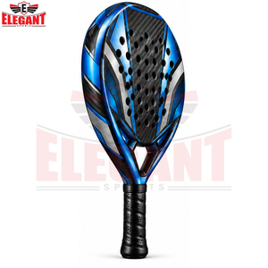 Raquettes de padel bleu-noir en fibre de carbone, design personnalisé avant et arrière avec finition graphique assortie, poignée ergonomique - Product Image 4