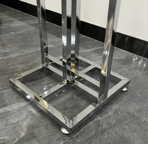 Perchero de ropa ajustable en 4 direcciones de acero inoxidable cromado para exhibición en tiendas minoristas - Product Image 2