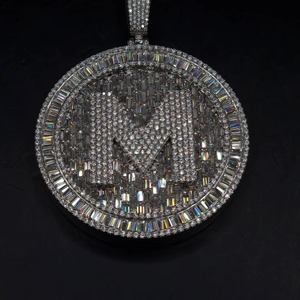 Customized Men's HipHop Jewelry Gold Plated 925 Sterling <b>Silver</b> VVS Moissanite Diamond Luxury Letter <b>Initial</b> Name <b>Pendant</b> Charm - Product Image 6