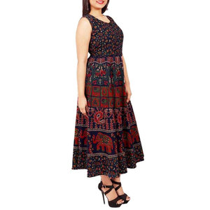 Women Printed Frock Stylish Printed Ladies Long <b>Dress</b> Floral Pattern Soft Fabric Comfortable Casual Fashion Wear - Product Image 3