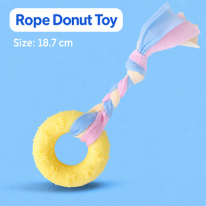<b>Dog</b> Chew <b>Toy</b> Set Textured Rubber Teeth Cleaning <b>Ball</b> Bone Ring Tug <b>Toy</b> for Puppy Teething Training - Product Image 6