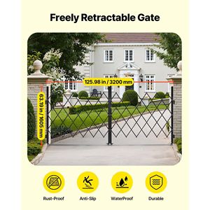 Cancello di Sicurezza Pieghevole Doppio Personalizzabile con Blocco, Design a Forbice, Ruote Girevoli a 360 Gradi, Barriera Esterna Retrattile in Acciaio - Product Image 2