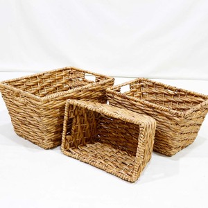 Top Selling Eco Friendly Water Hyacinth <b>Rectangular</b> <b>Storage</b> <b>Basket</b> Organizer Box with Built in Handles - Product Image 5