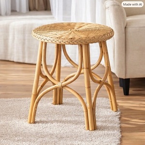 Ecowoodies <b>Bamboo</b> Rattan Coffee <b>Table</b> Eco-Friendly Coastal Design Modern Handmade Natural Finish Wood Frame Living Room - Product Image 3