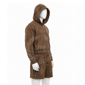 Outdoor Windbreaker <b>Shorts</b> <b>Set</b> Lightweight Hooded Jacket Premium Nylon Polyester Windbreaker <b>Shorts</b> <b>Set</b> - Product Image 4