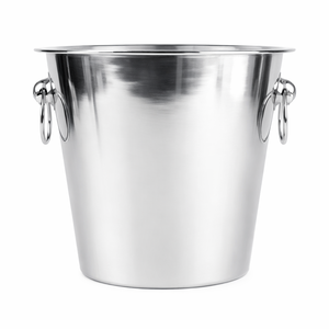 Seau à Champagne de 22 cm, seau à vin avec poignée en anneau seau à Champagne avec poignées en acier inoxydable refroidisseur à vin - Product Image 1