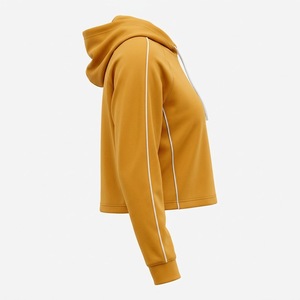 High Quality <b>Women's</b> Navy <b>Blue</b> Cropped Hoodie Long Sleeve Drawstring Hooded Sweatshirt Letter Print <b>Fleece</b> Casual Autumn - Product Image 4