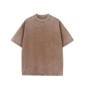 Custom <b>Logo</b> Vintage Acid Washed T Shirt Men Heavyweight O-Neck Cotton Blank Oversized T-shirt 100% Cotton for Men's T-shirt - Product Image 6