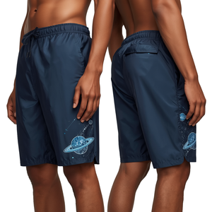 Pantalones Cortos Deportivos de Nailon para Hombre con Diseño Gráfico de Órbita Nocturna y Características Premium para un Estilo de Vida Activo - Product Image 1