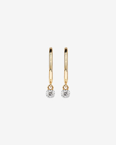 Pendientes de Aro Huggie de Oro Blanco de 14K con Diamantes Cultivados en Laboratorio para Mujer, Joyería Fina Minimalista con Baño de Rodio Certificado - Product Image 1