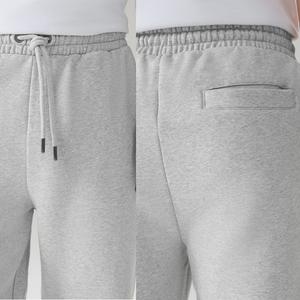 Pantalon de jogging en molleton de coton haut de gamme pour homme, coupe droite, gris, avec logo personnalisé, pour le sport et le style urbain - Product Image 4