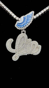 Colgante de hiphop de moissanita sólido personalizado para hombre, nuevo estilo de moda, nombre de letra grande personalizado, plata 925 con fianza de esmalte personalizada - Product Image 3