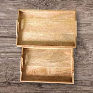 Export Quality Artizon Studio WT-715 Luxury Wooden Tray Raised Edges Ergonomic Cutout Handles Handpainted Design Eco-Friendly - Product Image 3
