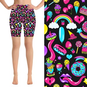 Shorts de yoga taille haute personnalisés pour femmes, color block, séchage rapide, respirants, pour l'entraînement, la gym, la course et le fitness - Product Image 1