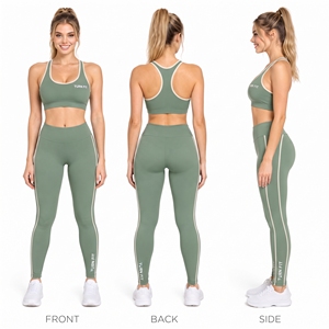 Conjunto de Yoga de 2 Piezas para Mujer con Logotipo Personalizado, Ropa Deportiva, Sujetador Deportivo, Leggings de Cintura Alta, Conjunto Transpirable para Entrenamiento - Product Image 5