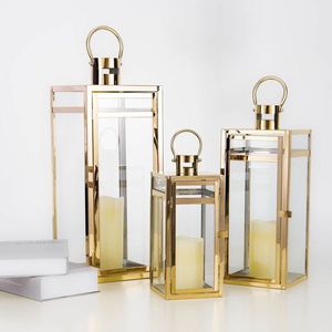 Industrial Style Metal <b>Lantern</b> With Durable Iron Frame For Indoor Outdoor Patio Garden Decorative <b>Candle</b> Display - Product Image 3