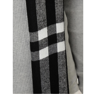 Écharpe longue en laine à carreaux pour homme, isolation thermique, écharpe classique tricotée pour l'hiver, pour adulte - Product Image 5