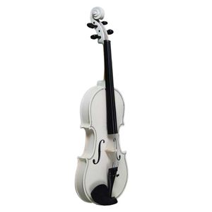 Nuovo Set Violino Acustico 4/4 Fatto a Mano con Arco in Resina Bianca per Studenti e Violinisti Elettrici, Archi in Fibra di Carbonio e Legno Inclusi - Product Image 4