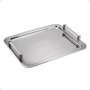 Bandeja de Servicio Metálica de Alta Calidad para Hotel, Apta para Lavavajillas, Producto Económico de Moda para Servir Comida, Desayuno, Té y Café - Product Image 1