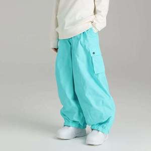 Pantalon cargo oversize tendance pour enfants, coupe ample, jambe large, style hip-hop streetwear, unisexe, pantalon parachute baggy pour enfants - Product Image 2