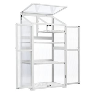 Invernadero Portátil de 62 Pulgadas de Altura con Ruedas, Invernadero Grande para Balcón, Uso en Interiores y Exteriores, Estantes Ajustables, Material de Madera - Product Image 3