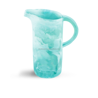 Modèle moderne aqua swirl pichet en résine fabriqué à la main couleur élégante poignée de pichet en verre grande carafe à boissons pots chope de noël