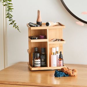 Premium Modern Wooden Makeup Storage Organizer | Handmade Eco-Friendly <b>Tabletop</b> Cosmetic Organizer | Bulk Wedding Birthday - Product Image 2