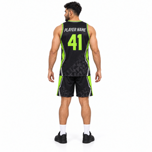 Maillots de basket personnalisés imprimés par sublimation avec numéros de joueur, noms et emblèmes de club - Respirants, écologiques, unisexes pour adultes - Product Image 3