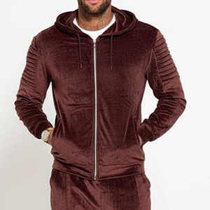Conjunto de Sudadera con Capucha y Pantalones Deportivos de Felpa para Hombre, Talla Grande, Manga Larga, Hombros Caídos, Corte Holgado, Traje Deportivo de Invierno - Product Image 2