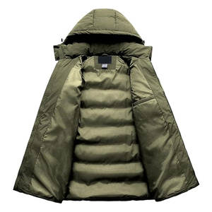 Manteau d'hiver pour homme, veste longue matelassée, parka imperméable pour le ski, vêtement d'extérieur épais et isolé avec capuche amovible, chaud pour le temps froid - Product Image 3