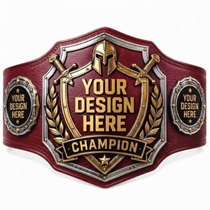 Ceinture de championnat de lutte personnalisée avec plaque métallique dorée, ceinture de champion avec logo personnalisé, équipement sportif, championnat personnalisé - Product Image 4