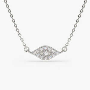 Collier pendentif en argent sterling 925 plaqué or, forme œil de Turquie, avec moissanite, prix de gros, pour mariage - Product Image 5