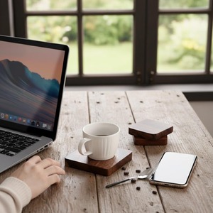 Eco Friendly Wooden <b>Drink</b> <b>Coasters</b> Set <b>for</b> Coffee Table Dining and Bar Use At Cheap Price - Product Image 3