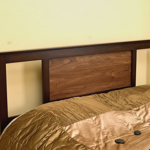 solid wood <b>bed</b> <b>frame</b> wooden <b>platform</b> panel headboard footboard queen king mid century modern minimalist low profile design <b>frame</b> - Product Image 2