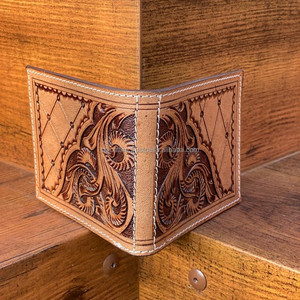 Classique Double pli en cuir RFID portefeuille personnalisé Top Grain de haute qualité petits portefeuilles en cuir véritable hommes - Product Image 5