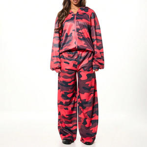 Conjunto de Chándal Personalizado para Mujer con Capucha, Lavado Ácido, 100% Algodón, con Logotipo Personalizado, Etiqueta Privada, Ropa Urbana, Pedido al por Mayor de Fábrica - Product Image 2