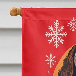 Terrier tibetano vacaciones Navidad gran porche poste decorativo patio Banner poliéster casa tamaño pared colgante ilustraciones - Product Image 3