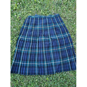กระโปรงนักเรียนลายสก็อตทันสมัยแบบพันติดกัน ทำจากผ้าขนสัตว์แท้ 100% สำหรับผู้หญิง  พร้อมหัวเข็มขัดและจีบ - Product Image 2