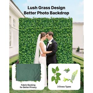 4 Pannelli di Bosso Artificiale 2 x 8 piedi, Siepe Decorativa per Privacy e Protezione Solare, Piante Artificiali Verdi - Product Image 2