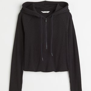 Sudadera Corta con Capucha para Mujer, Diseño de Paneles, Moda, Cuello con Capucha, Tops Cortos para Mujer - Product Image 6