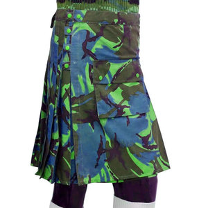 Kilt utilitaire camouflage vert bleu pour homme, fait main, style Highland, tactique, 2026 - Product Image 2