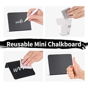 Mini tableros de tiza de 4x3 pulgadas para señalización de alimentos y mesas de fiesta, ideales para uso en panaderías. - Product Image 5