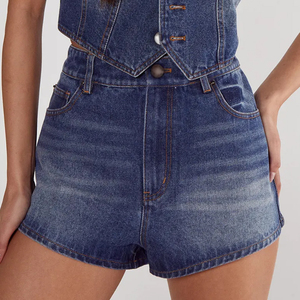 Shorts de mezclilla sueltos OEM para mujer, shorts holgados de corte relajado, ligeros, informales, para verano, suministro de fábrica - Product Image 3