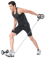 Roue abdominale ALLWINWIN ABW07 - Tapis de genouillères, tube de résistance, rouleau séparé pour exercices de renforcement du tronc en salle de sport