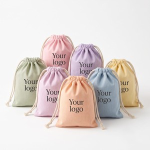 Pochette en toile de coton vert sauge avec logo personnalisé, écologique, réutilisable, pour emballage cadeau de bijoux, vente en gros - Product Image 4