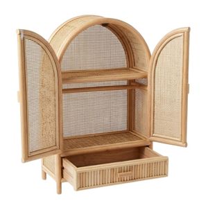 Handmade Rattan Doll Clothing Rack Minimalist Frame Design <b>Miniature</b> Stand Sustainable Boho Kids Toy Room Organizer Decor - Product Image 2