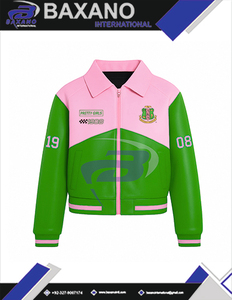 Alpha | Kapa | Alpha AKA Sorority Racing <b>Jacket</b> With Closure Zipper High Quality Cotton Flame Pattern Customized <b>Racer</b> <b>Jacket</b> - Product Image 5